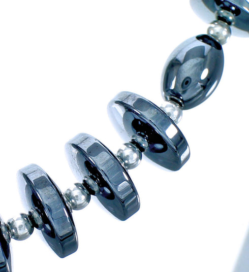 Genuine Sterling Silver Hematite Bead Necklace DX117693
